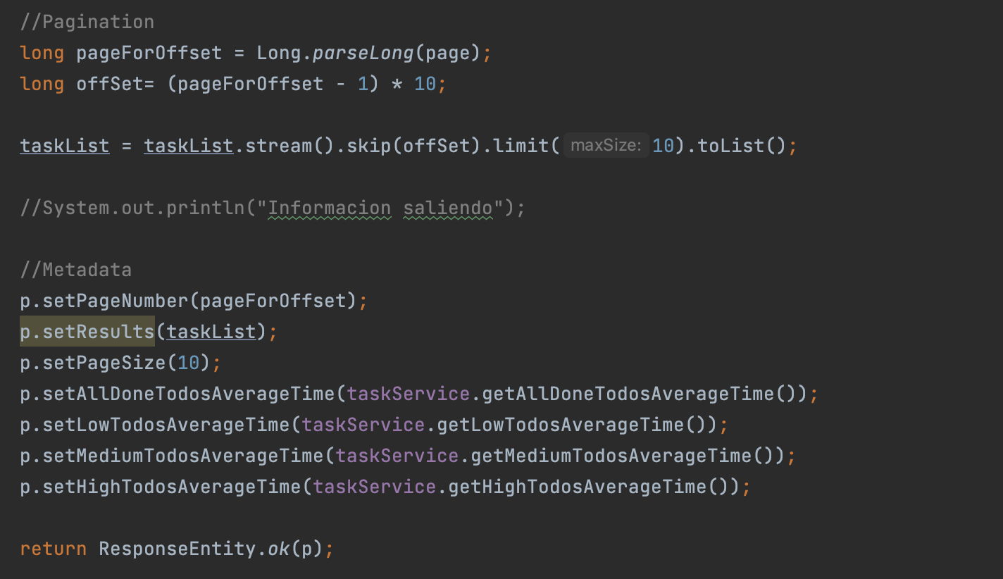 Code of Pagination section